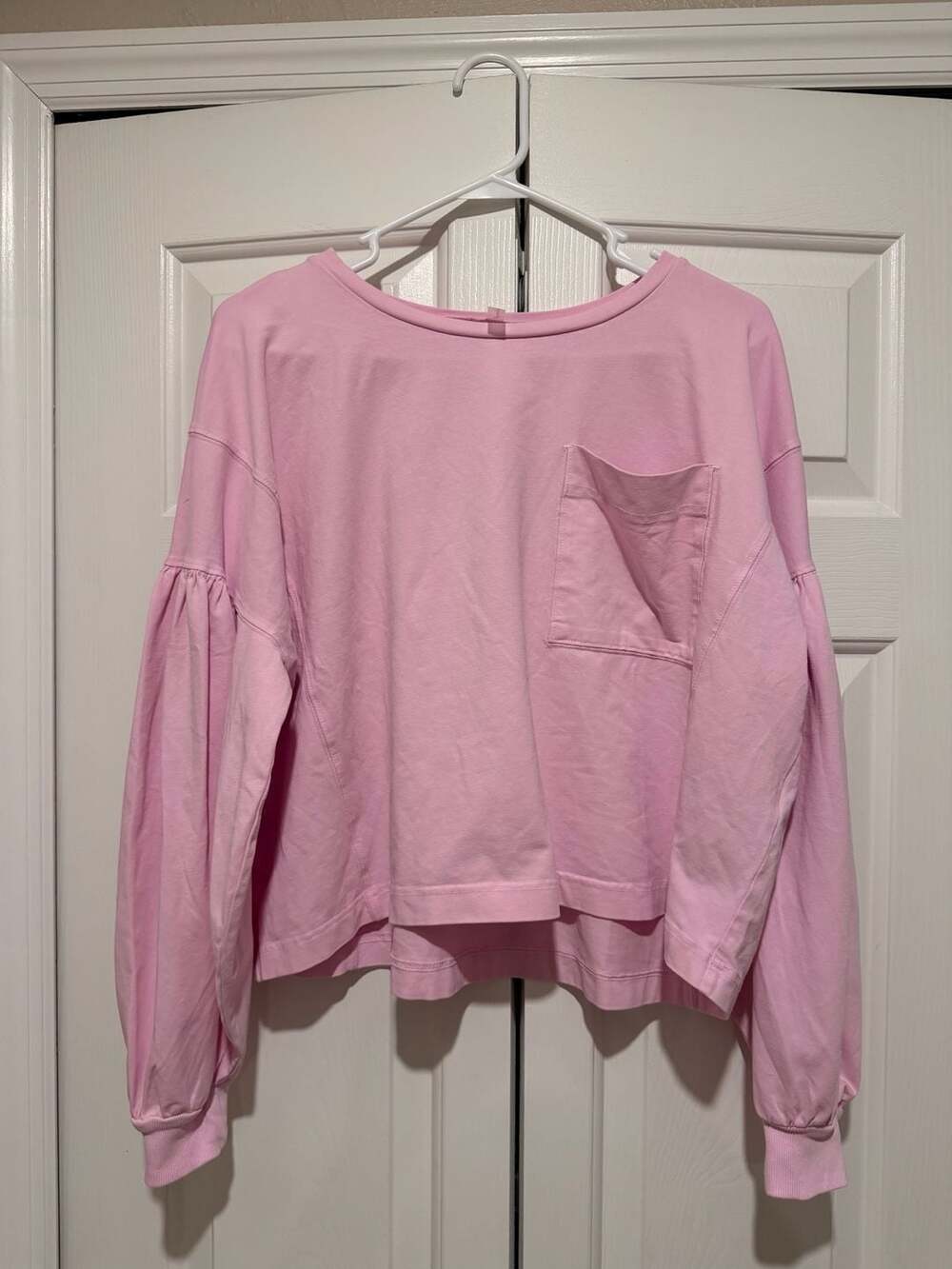 Free People FP Movement On The Radar Pocket Long Sleeve Top in Pink